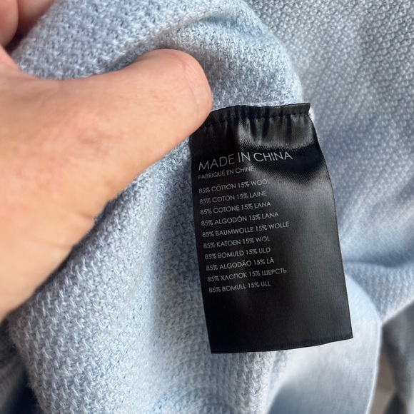 Club Monaco cotton/wool baby blue sweater XS - Picture 3 of 6